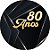 Painel De Festa Redondo 1,50x1,50 - 80 Anos Preto com Dourado 336 - Imagem 1