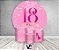 Painel De Festa Redondo 1,50 x 1,50 + Trio De Capas Cilindro - 18 Anos Efeito Glitter Pink 316 - Imagem 2