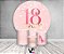 Painel De Festa Redondo 1,50 x 1,50 + Trio De Capas Cilindro - 18 Anos Efeito Glitter Rosa Suave 317 - Imagem 2