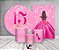 Kit 2 Painéis De Festa + Trio De Capas Cilindro - 15 Anos Princesa Pink Efeito Glitter 064 - Imagem 2
