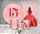 Kit 2 Painéis De Festa + Trio De Capas Cilindro - 15 Anos Princesa Vermelho Efeito Glitter 066 - Imagem 2