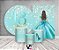 Kit 2 Painéis De Festa + Trio De Capas Cilindro - 18 Anos Princesa Azul Esverdeado 068 - Imagem 2