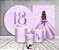 Kit 2 Painéis De Festa + Trio De Capas Cilindro - 18 Anos Princesa Lilás Efeito Glitter 070 - Imagem 2