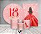 Kit 2 Painéis De Festa + Trio De Capas Cilindro - 18 Anos Princesa Vermelho Efeito Glitter 073 - Imagem 2