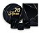 Kit 2 Painéis De Festa + Trio De Capas Cilindro - 70 Anos Preto com Dourado 084 - Imagem 1