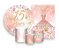 Kit 2 Painéis De Festa + Trio De Capas Cilindro - 15 Anos Rosa com Flores e Borboletas 091 - Imagem 1