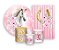 Kit 2 Painéis De Festa + Trio De Capas Cilindro - Cavalo Boiadeira Rosa 015 - Imagem 1