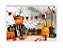 Fundo Fotográfico 2,20 x 1,50 - Halloween Laranja e Preto com Teias de Aranha 052 - Imagem 1