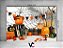 Fundo Fotográfico 2,20 x 1,50 - Halloween Laranja e Preto com Teias de Aranha 052 - Imagem 2