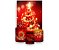 Painel De Festa Vertical 1,50 x 2,20 + Trio De Capas Cilindro - Árvore de Natal Dourada Efeito Glitter 045 - Imagem 1