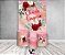 Painel De Festa Vertical 1,50 x 2,20 + Trio De Capas Cilindro - Chá de Lingerie Efeito Mármore Floral 012 - Imagem 2