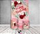 Painel De Festa Vertical 1,50 x 2,20 + Trio De Capas Cilindro - Happy Birthday Efeito Mármore Floral 236 - Imagem 2
