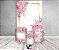 Painel De Festa Vertical 1,50 x 2,20 + Trio De Capas Cilindro - Geométrico Floral Rosa 113 - Imagem 2
