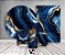 Kit 2 Painéis De Festa + Trio De Capas Cilindro - Efeito Mármore Azul com Dourado 042 - Imagem 2