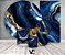 Painel De Festa + Trio De Capas Cilindro + Faixa Veste Fácil - Efeito Mármore Azul com Dourado 045 - Imagem 2