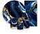 Painel De Festa + Trio De Capas Cilindro + Faixa Veste Fácil - Efeito Mármore Azul com Dourado 045 - Imagem 1
