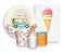 Kit 2 Painéis De Festa + Trio De Capas Cilindro - Sorveteria Aquarela 005 - Imagem 1
