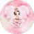 Painel De Festa Redondo 1,50x1,50 - Bailarina Cute Rosa 037 - Imagem 1