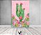 Painel De Festa Vertical 1,50 x 2,20 -  Cactos e Flores Rosas 149 - Imagem 2