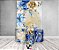 Painel De Festa Vertical 1,50 x 2,20 + Trio De Capas Cilindro - Flores Azul e Dourado 125 - Imagem 2