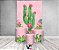 Painel De Festa Vertical 1,50 x 2,20 + Trio De Capas Cilindro - Cactos e Flores Rosas 126 - Imagem 2