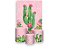 Painel De Festa Vertical 1,50 x 2,20 + Trio De Capas Cilindro - Cactos e Flores Rosas 126 - Imagem 1