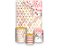 Painel De Festa Vertical 1,50 x 2,20 + Trio De Capas Cilindro - Geométrico Floral Rosa e Dourado 043 - Imagem 1