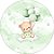 Painel De Festa Redondo 1,50x1,50 - Ursinho de Pelúcia Verde 097 - Imagem 1