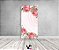 Painel De Festa Vertical 1,00 x 2,00 - Efeito Mármore com Flores Rosas 017 - Imagem 2