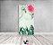 Painel De Festa Vertical 1,00 x 2,00 - Flor Rosa com Efeito Mármore Verde 024 - Imagem 2