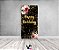 Painel De Festa Vertical 1,00 x 2,00 - Flores Happy Birthday Dourado 006 - Imagem 2