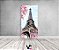 Painel De Festa Vertical 1,00 x 2,00 - Paris Torre Eiffel Floral 001 - Imagem 2