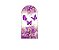 Painel De Festa Romano 1,00x2,00- Borboletas Roxo Floral 038 - Imagem 1