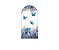 Painel Romano Veste Fácil 1,00x2,00 - Borboletas Azul Floral 025 - Imagem 1