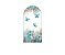 Painel Romano Veste Fácil 1,00x2,00 - Borboletas Azul Esverdeado Floral 039 - Imagem 1