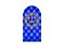 Painel Romano Veste Fácil 1,00x2,00 - Coroa Realeza Capitonê Azul Royal 014 - Imagem 1