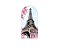 Painel De Festa Romano 1,00x2,00- Paris Torre Eiffel Floral 001 - Imagem 1