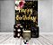 Painel De Festa Vertical 1,50 x 2,20 + Trio De Capas Cilindro - Happy Birthday Floral Efeito Brilhos 241 - Imagem 2