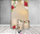 Painel De Festa Vertical 1,50 x 2,20 + Trio De Capas Cilindro - Floral Vermelho e Rosa Fundo Bege 131 - Imagem 2