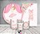 Kit 2 Painéis De Festa + Trio De Capas Cilindro - Bailarina Loira e Flores 017 - Imagem 2