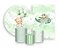 Kit 2 Painéis De Festa + Trio De Capas Cilindro - Ursinho de Pelúcia Verde 038 - Imagem 1