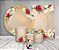 Kit 2 Painéis De Festa + Trio De Capas Cilindro - Floral Rosa, Vermelho e Bege 051 - Imagem 2