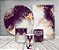 Kit 2 Painéis De Festa + Trio De Capas Cilindro - Efeito Mármore Roxo com Dourado 045 - Imagem 2
