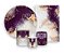 Kit 2 Painéis De Festa + Trio De Capas Cilindro - Efeito Mármore Roxo com Dourado 045 - Imagem 1