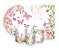 Kit 2 Painéis De Festa + Trio De Capas Cilindro - Meia Lua de Flores e Borboletas 053 - Imagem 1