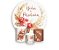Painel De Festa Redondo 1,50 x 1,50 + Trio De Capas Cilindro - Floral Boho Mocha Bodas de Porcelana 036 - Imagem 1