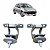 Par Dobradiça Tampa Traseira Porta Peugeot 206 1999 A 2010 - Imagem 1