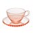 Conjunto 4 Xícaras de Cristal para Chá com Pires Pearl Rosa - Imagem 1