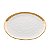 Prato Raso de Porcelana Dubai Wolff Branco com Dourado - Imagem 1