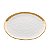 Prato Sobremesa de Porcelana Dubai Wolff Branco com Dourado - Imagem 1